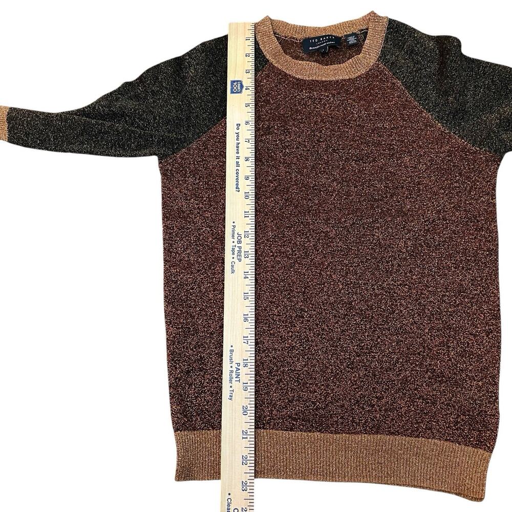 Ted Baker Colorblock Metallic Sweater Ted Size 1/Small/4 Lightweight Sparkly - Picture 7 of 9